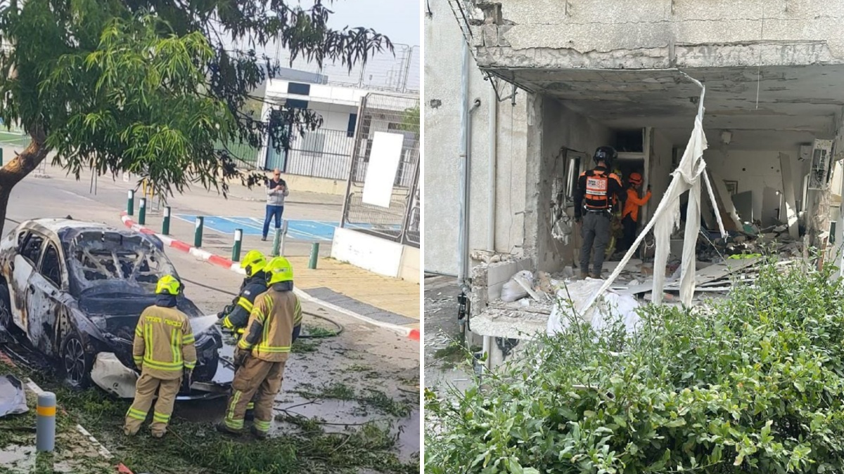 Обломки ракет упали в Рамат-Гане и Петах-Тикве - сильные разрушения и несколько пострадавших